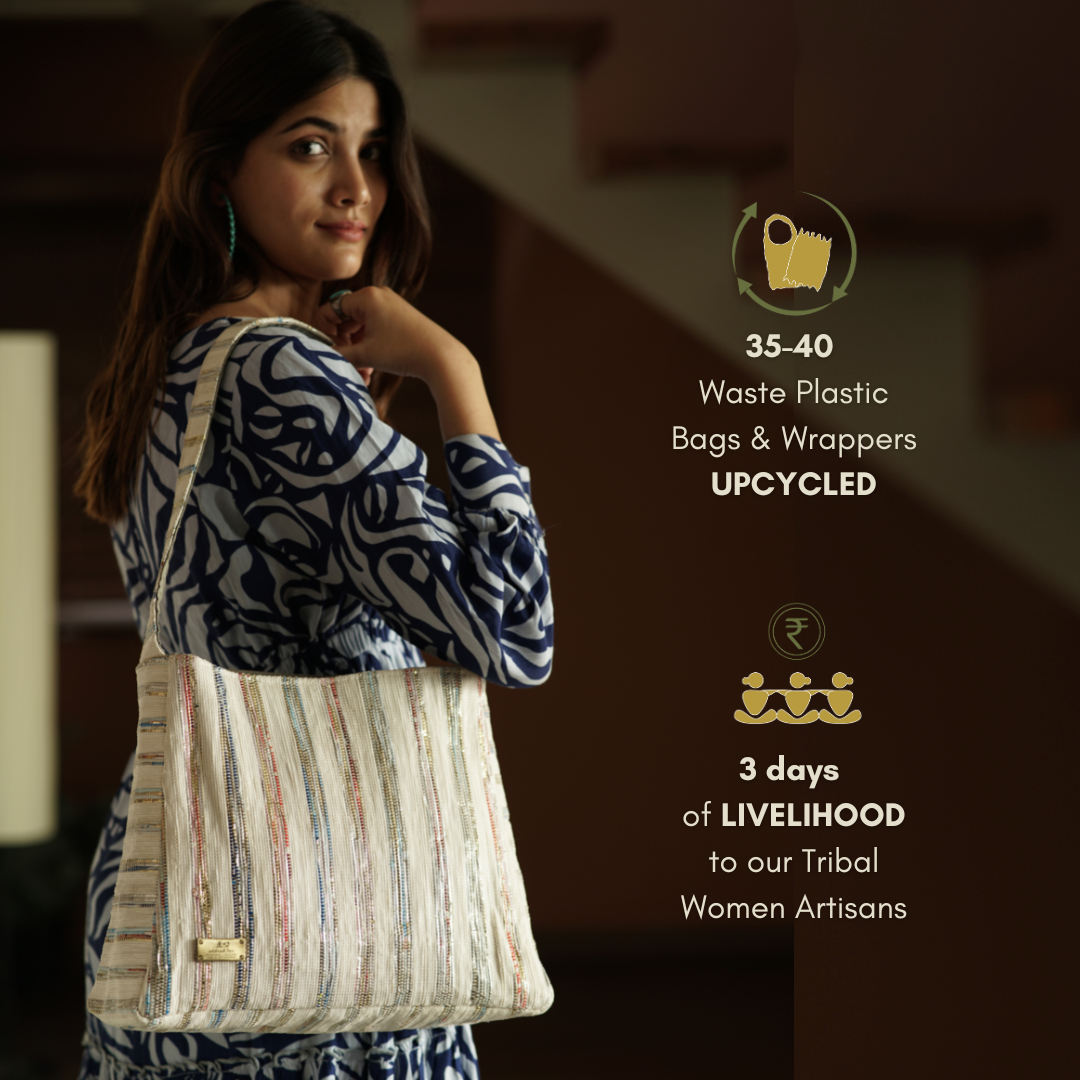 Upcycled Handcrafted Trapeze Tote (TT0126-005) PS_W