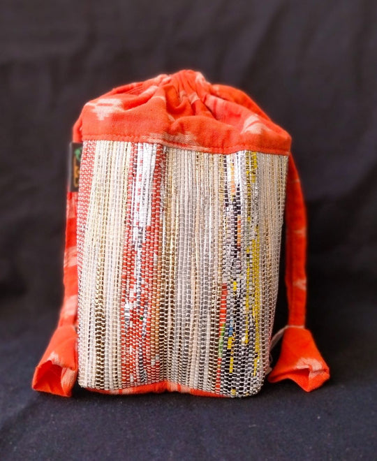 Orange and Multicolor with Orange Ikat Potli Bag (P0124-115) MS_W