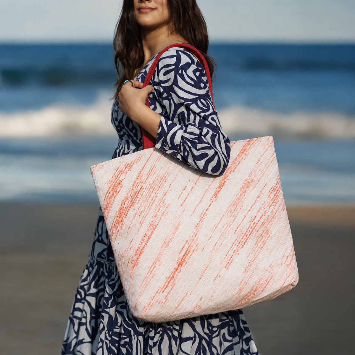 Upcycled Handcrafted Beach Bag (BB0626-002)