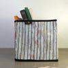 Black Cassette Tapes with Silver Glitter Upcycled Handwoven Collapsible Storage Box Med (CSBM1223-113)
