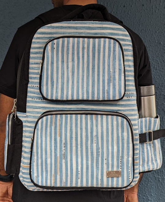 (CBP0324-122) Upcycled Handwoven Commuter Backpack