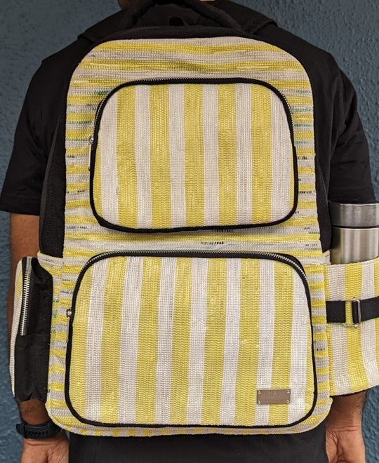 (CBP0324-125) Upcycled Handwoven Commuter Backpack