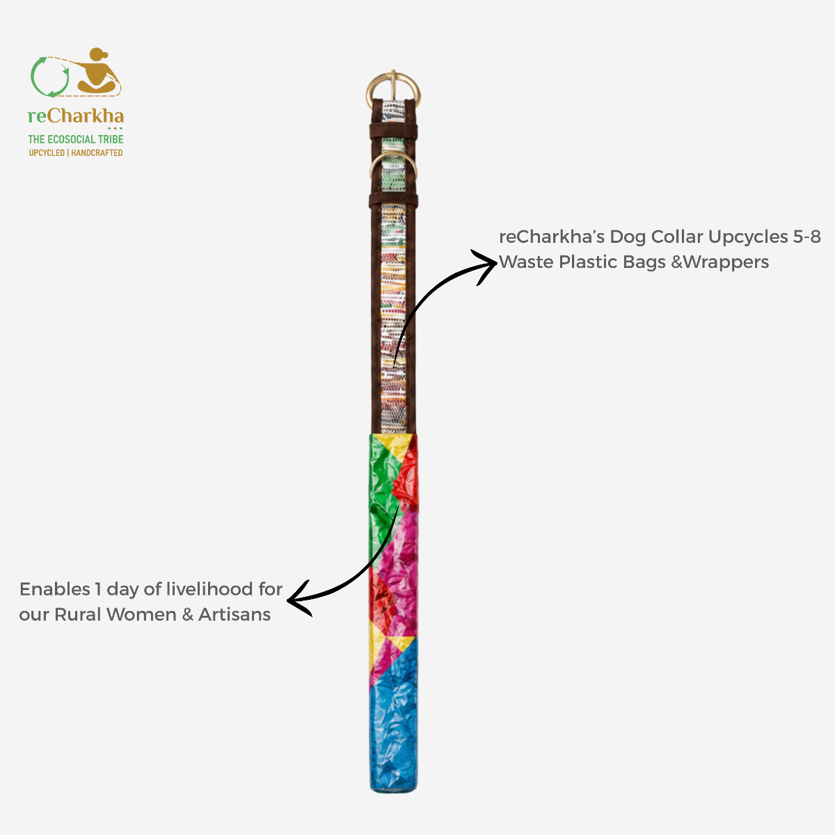 Upcycled Handcrafted Dog Collar (DC0726-002)