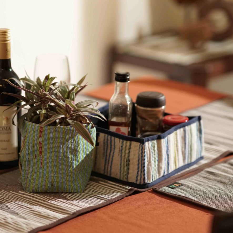 Upcycled Handcrafted Collapsible Storage Basket Small (CSBS0326-005) PS_W