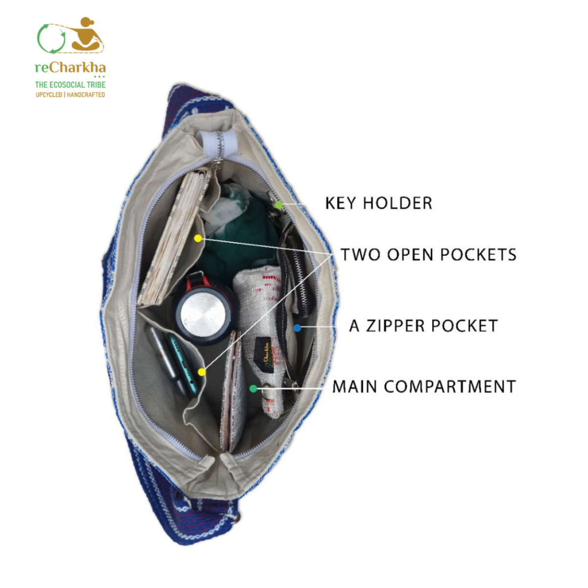 Upcycled Handcrafted Designer Eclipse Jhola Tote (EJD0626-002) PS_W