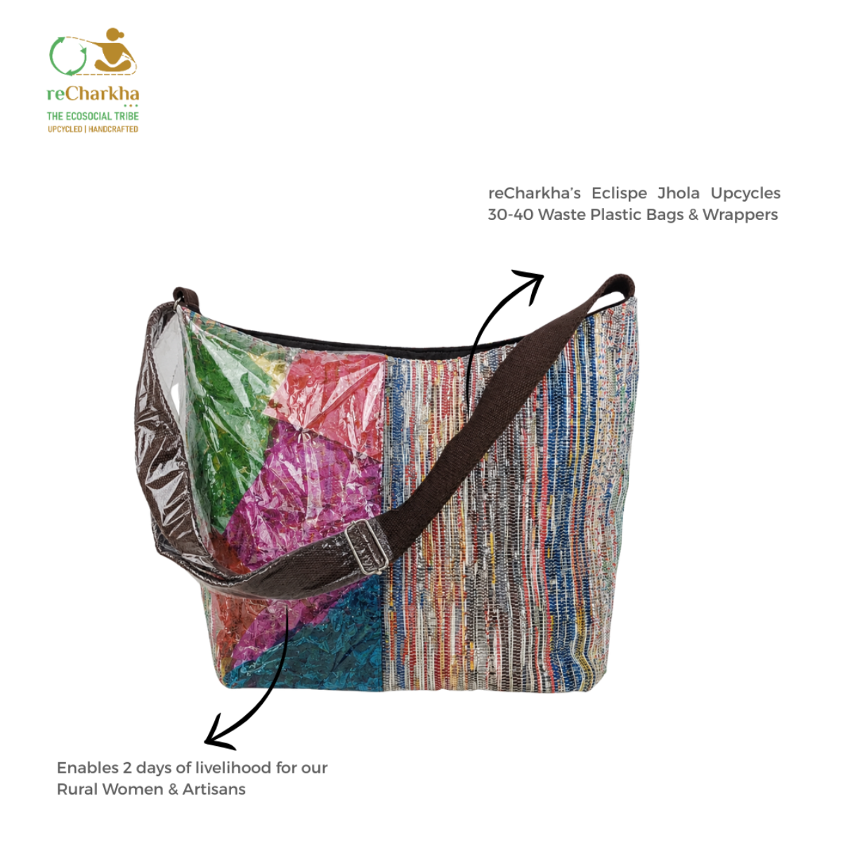 Upcycled Handcrafted Eclipse Jhola Tote (EJ0626-014)