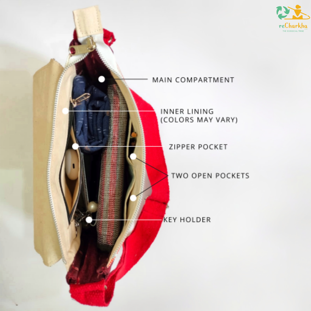 Upcycled Handcrafted Designer Messenger Bag (MBD1225-004) PS_W