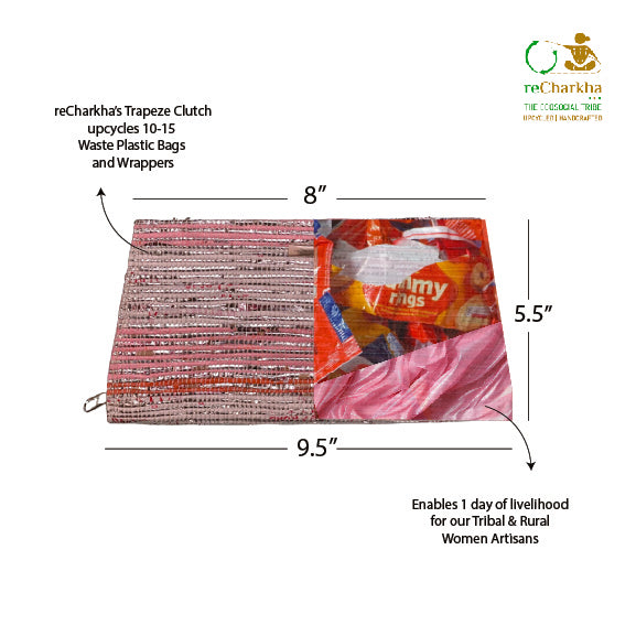 Premium Upcycled Handcrafted Trapeze Clutch (TC0426-011)