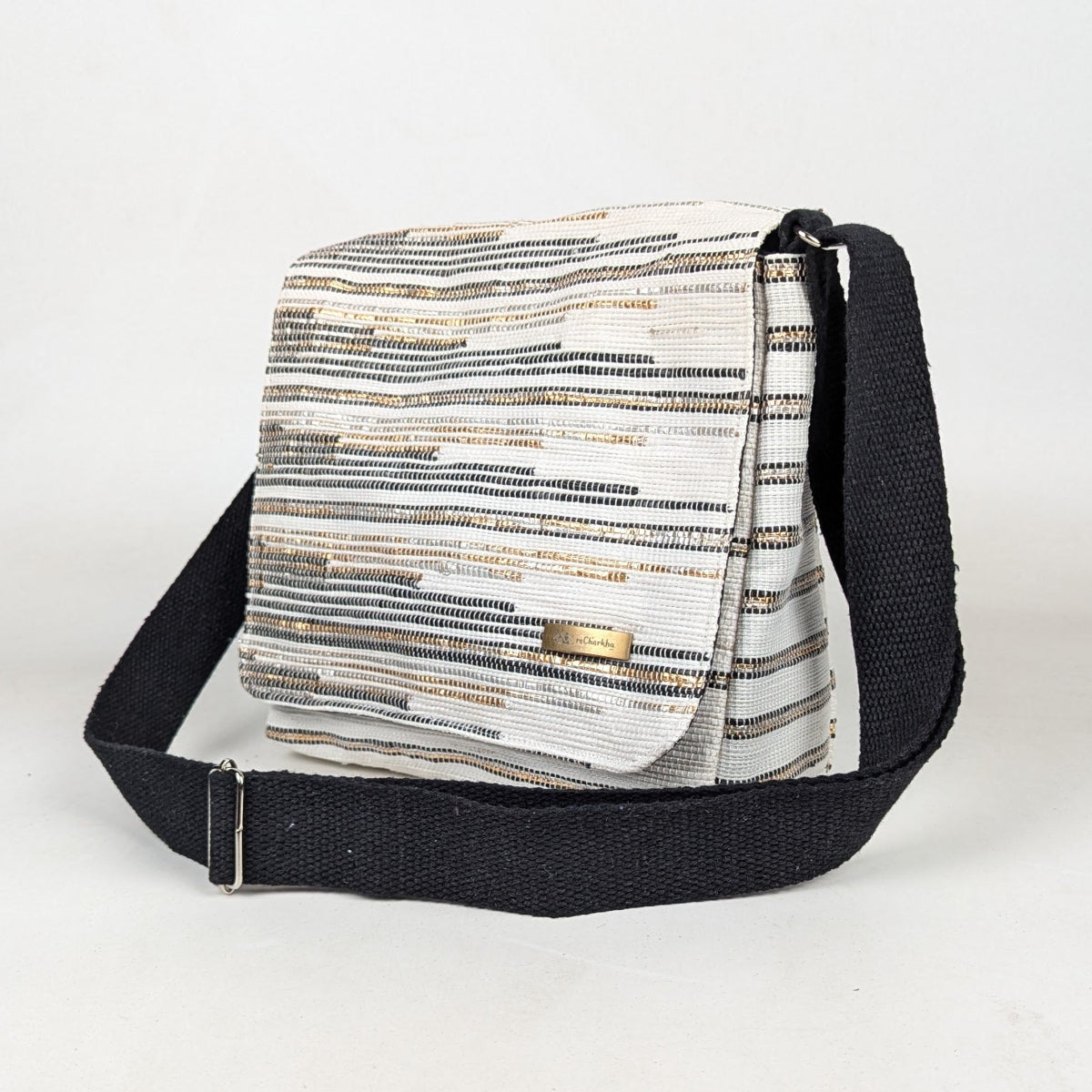 Upcycled Handcrafted Designer Messenger Bag (MBD0326-003) PS_W