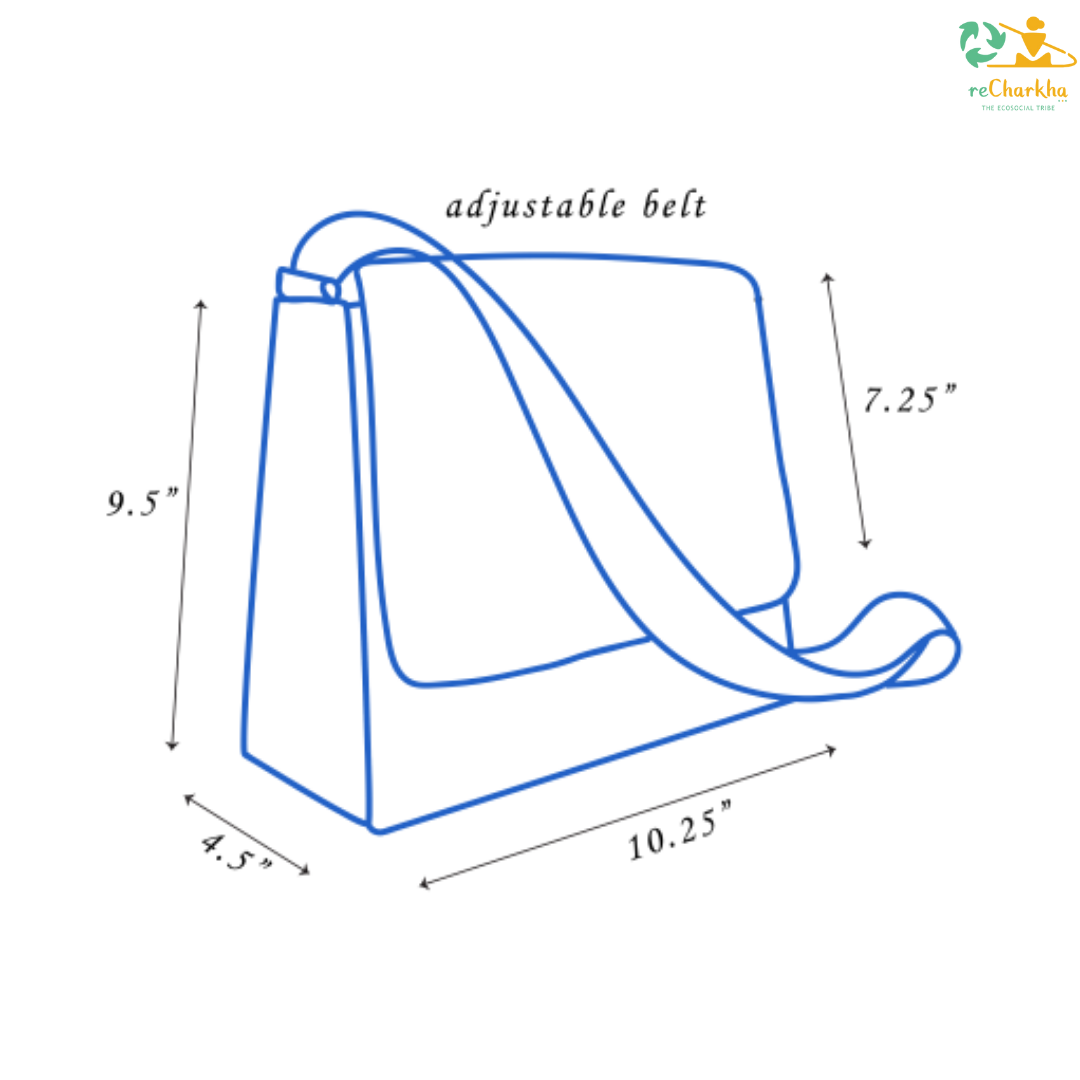 Upcycled Handcrafted Designer Messenger Bag (MBD1225-004) PS_W
