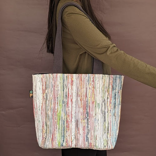 Multicolored Upcycled Handwoven Shopper Tote (ST0524-006) PS_W