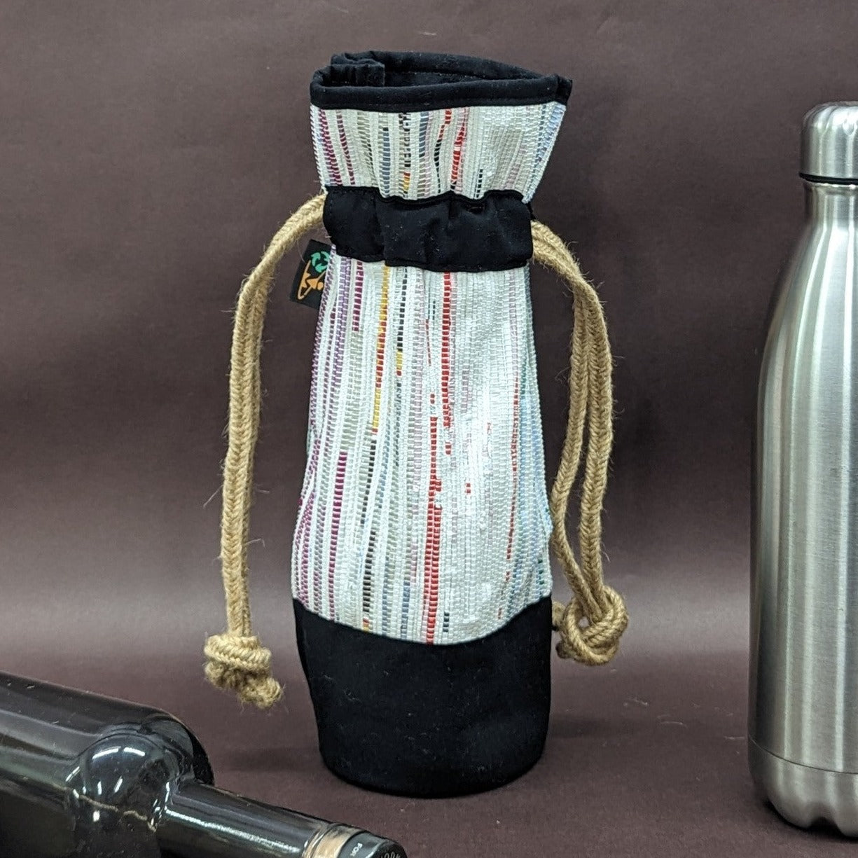 Multicolored Upcycled Handwoven Wine Bottle Holder (WB0724-007) PS_W