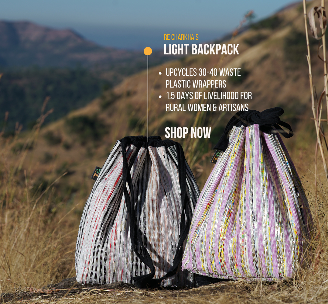 Multi Colour Mix Upcycled Handcrafted Light Backpack (NLBP0225-006) PS_W