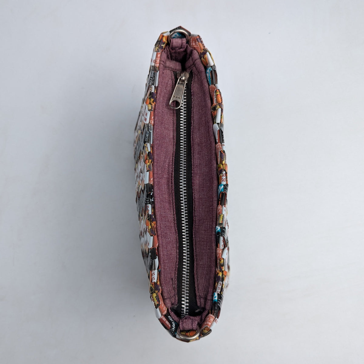 Orange Brown White Upcycled Origami Handcrafted Basketry Sling (NBB0824-003) PS_W