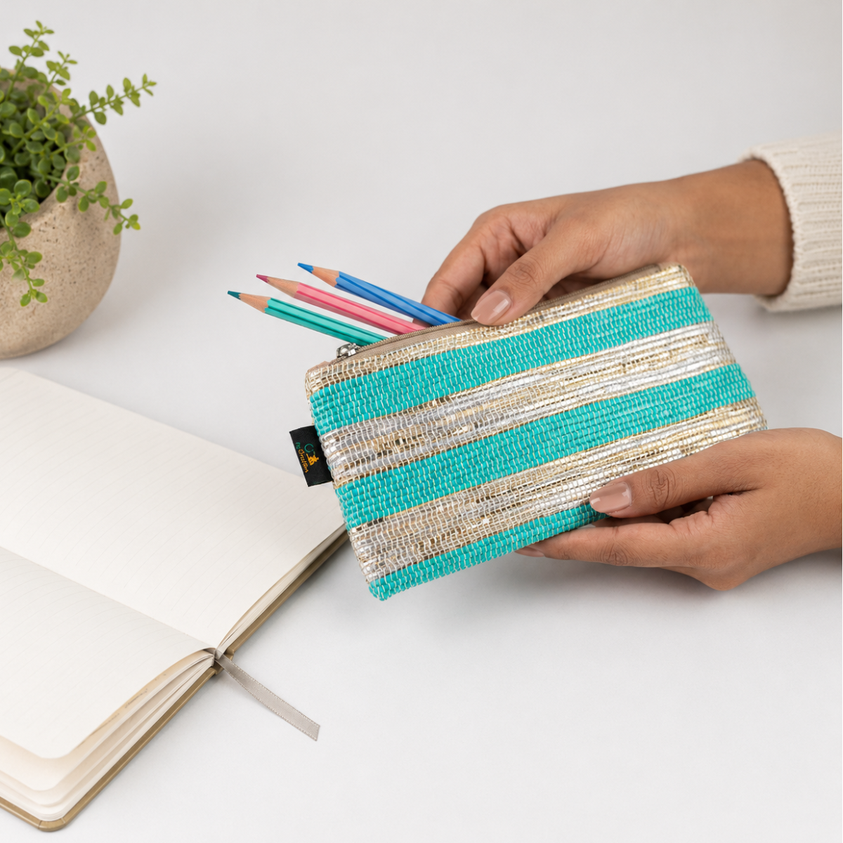 Upcycled Handcrafted Pencil Pouch (PP0626-001) PS_W