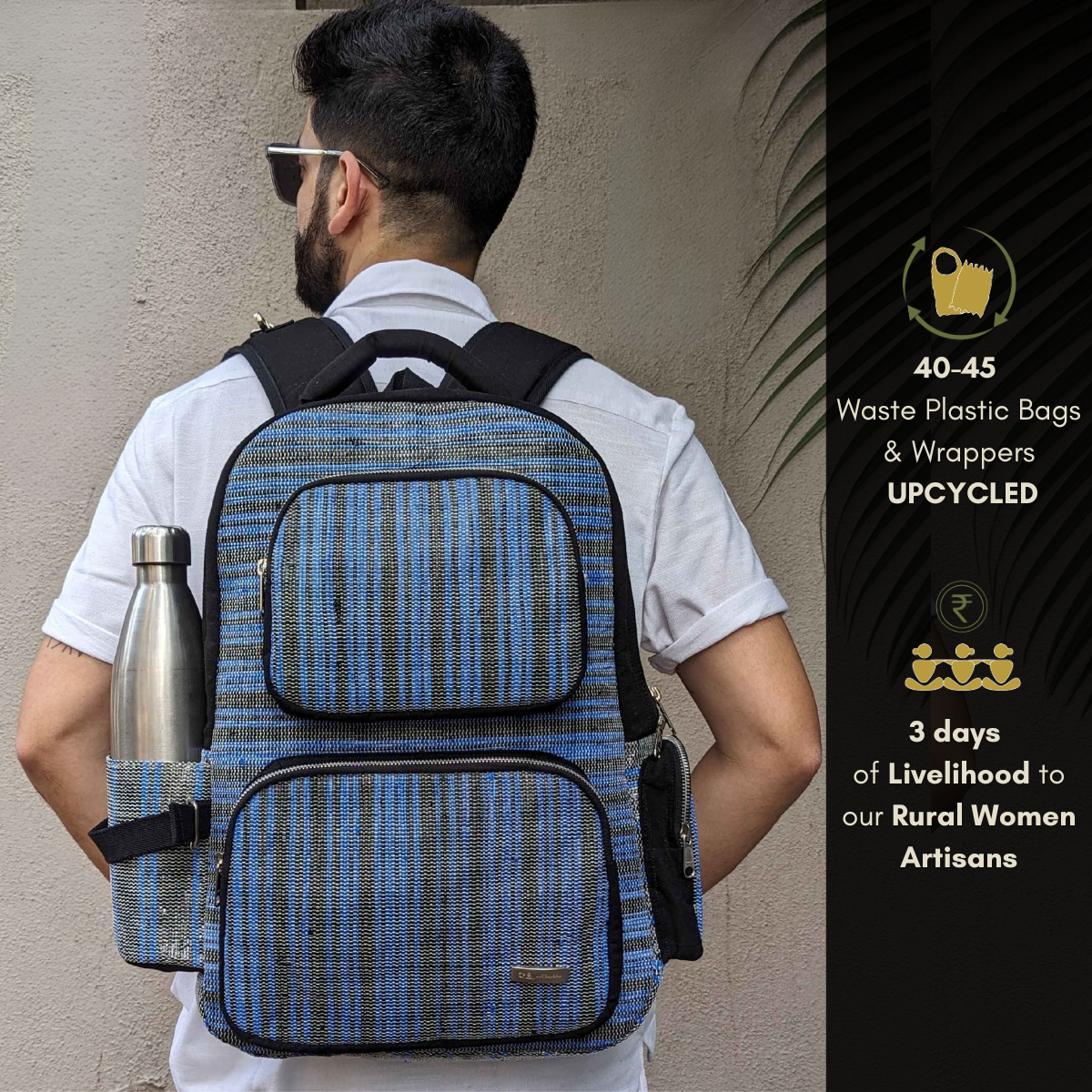 Upcycled Handcrafted Commuter Backpack (CBP0825-005)