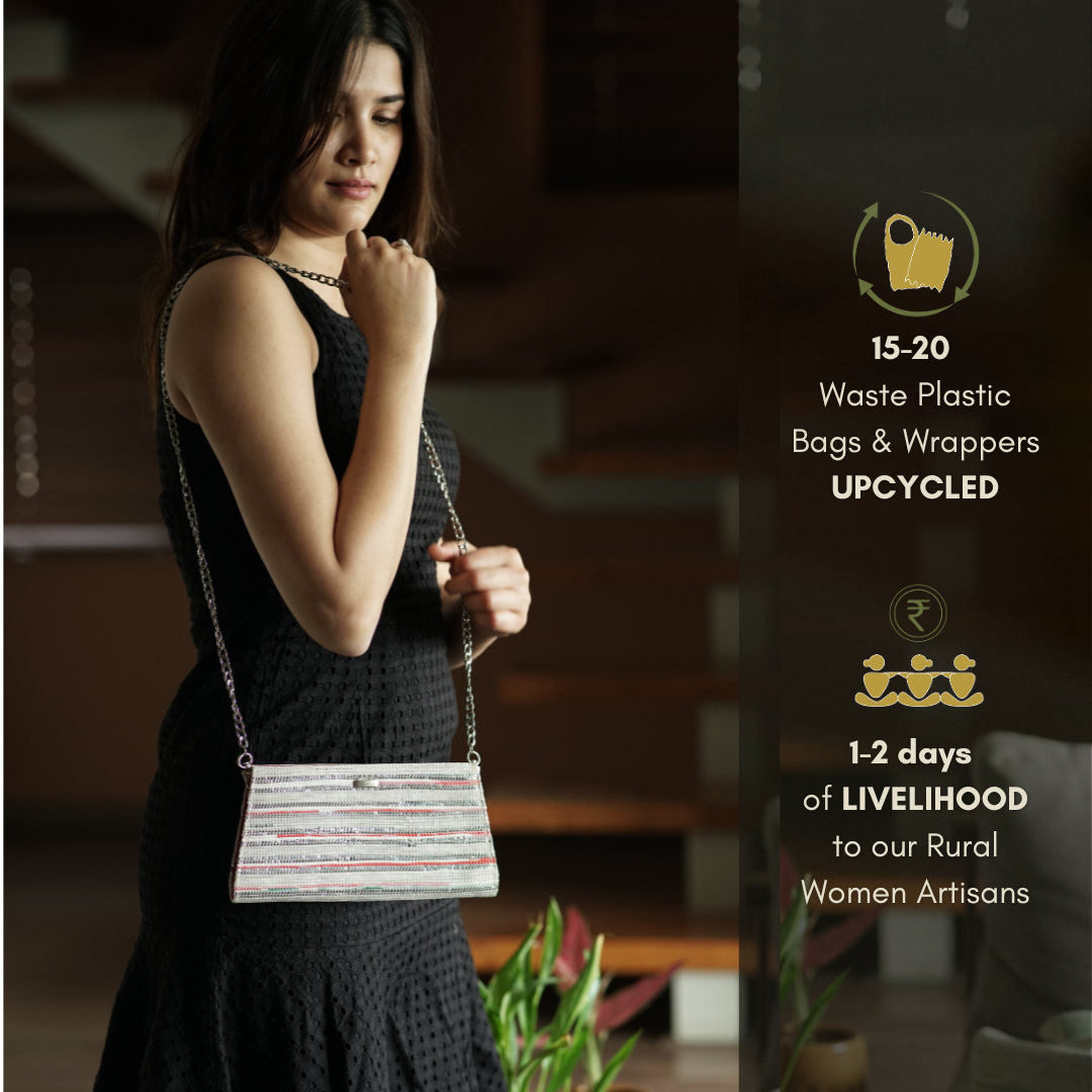 Premium Upcycled Handcrafted Trapeze Clutch (TC0426-011)