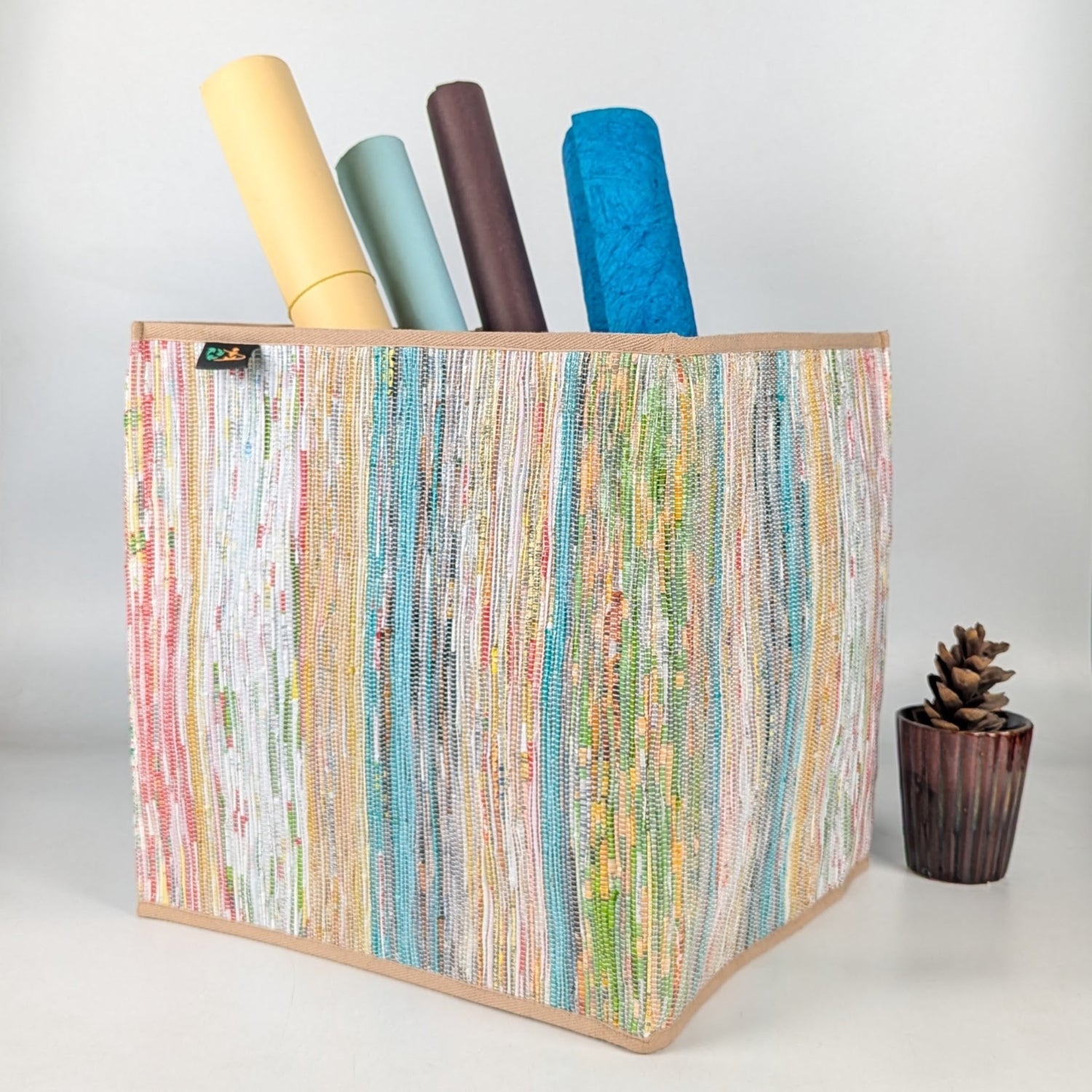 Upcycled Handcrafted Collapsible Storage Basket Big (CSBB0525-001) PS_W