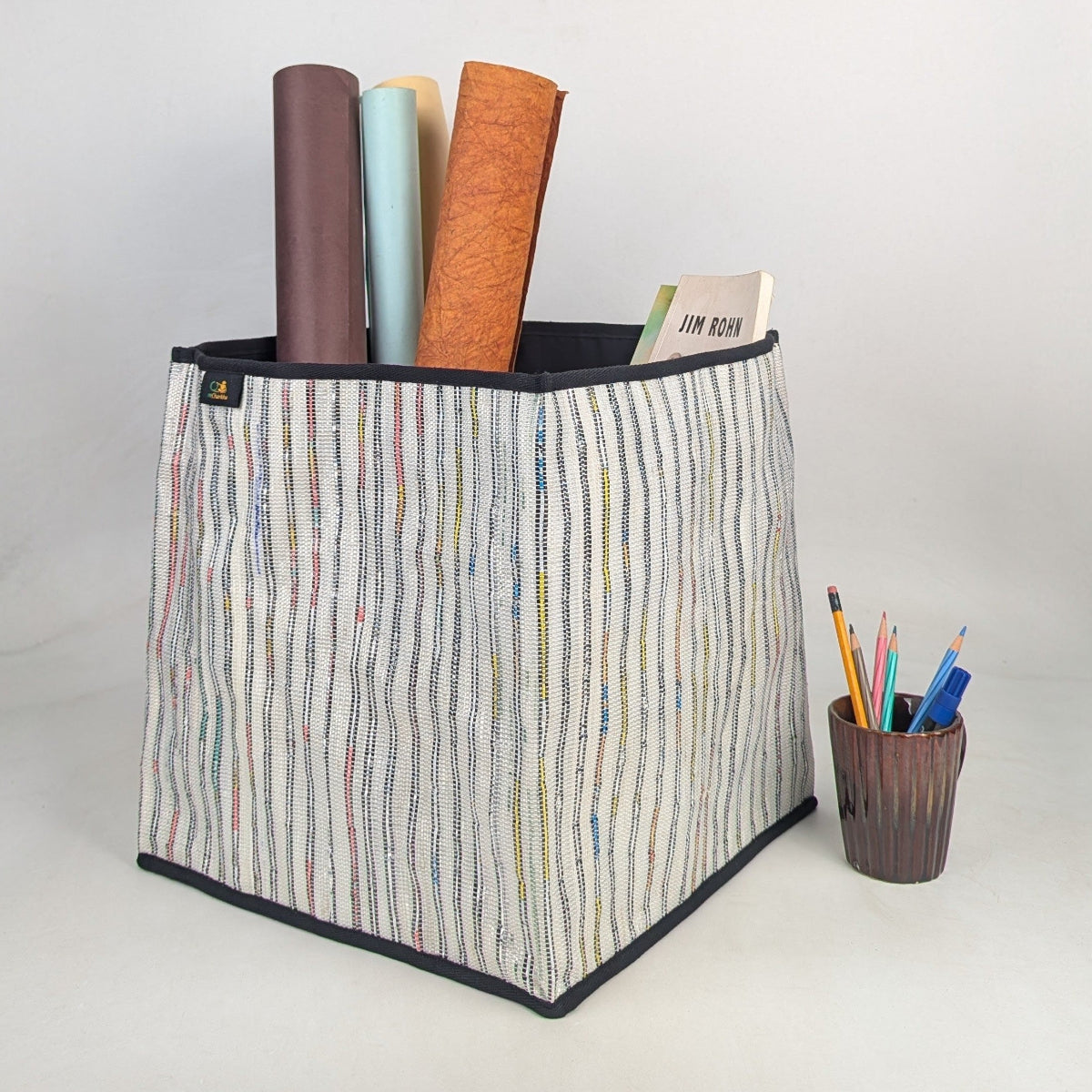 Upcycled Handcrafted Collapsible Storage Basket Big (CSBB0526-001) PS_W