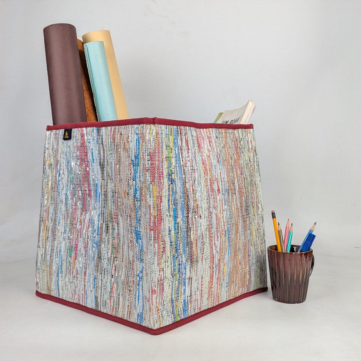 Upcycled Handcrafted Collapsible Storage Basket Big (CSBB0526-005) PS_W