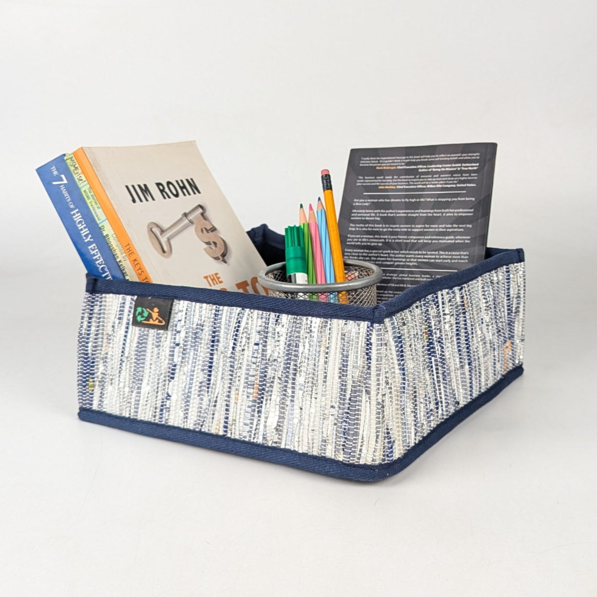 Upcycled Handcrafted Collapsible Storage Basket Small (CSBS0525-004) PS_W