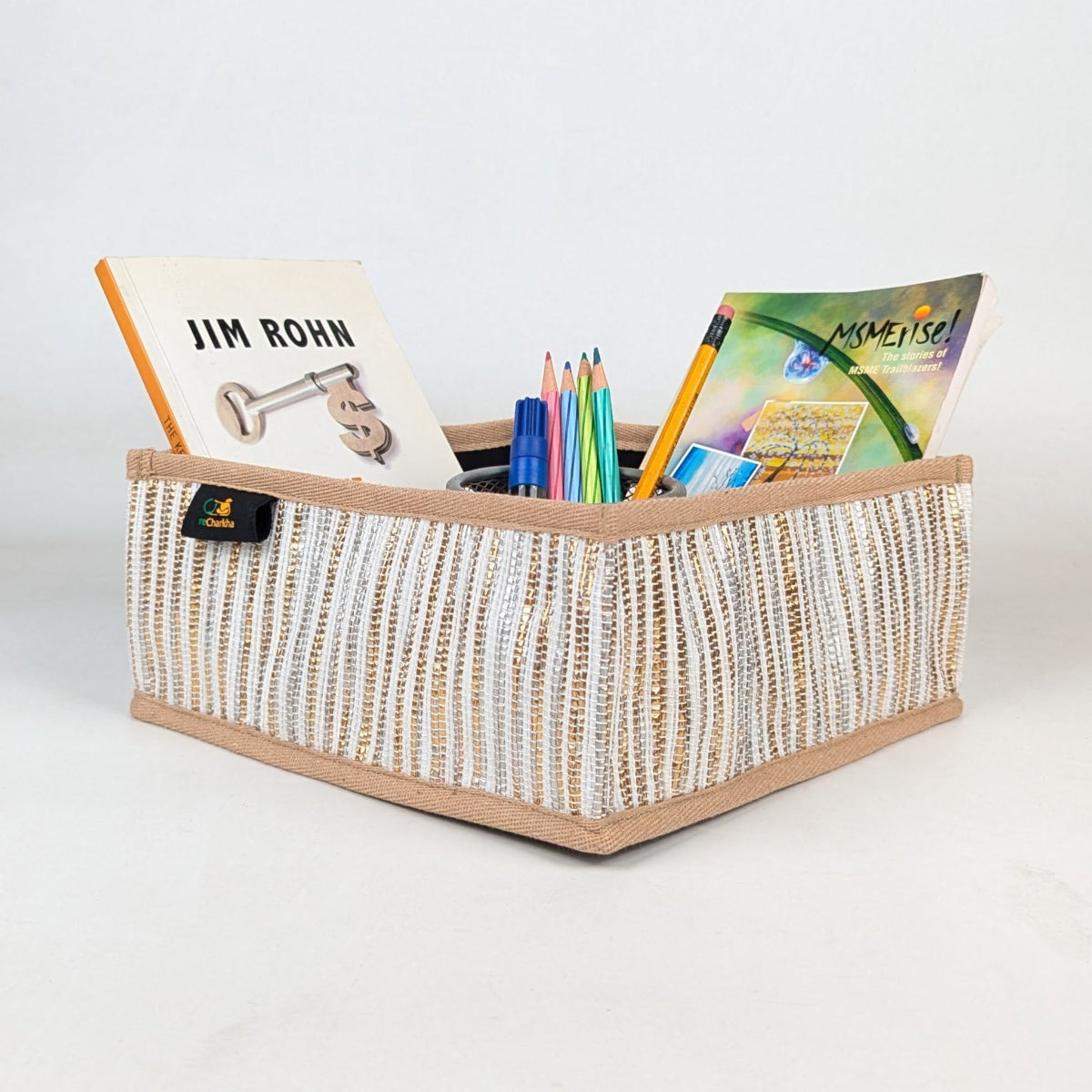 Premium Upcycled Handcrafted Collapsible Storage Basket Small (CSBS0326-008) PS_W