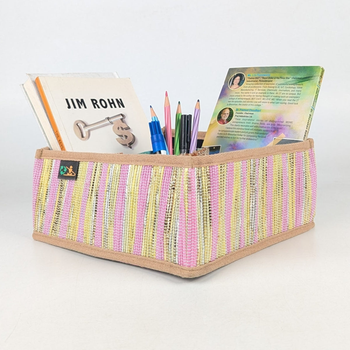 Upcycled Handcrafted Collapsible Storage Basket Small (CSBS1125-001) PS_W