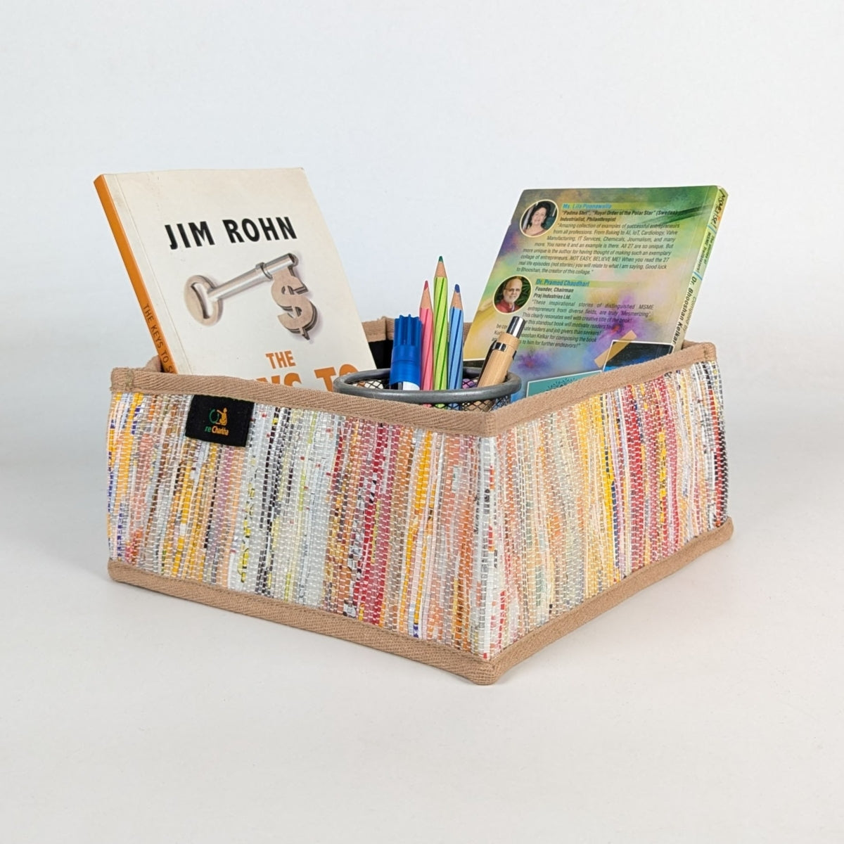 Upcycled Handcrafted Collapsible Storage Basket Small (CSBS1225-005) PS_W