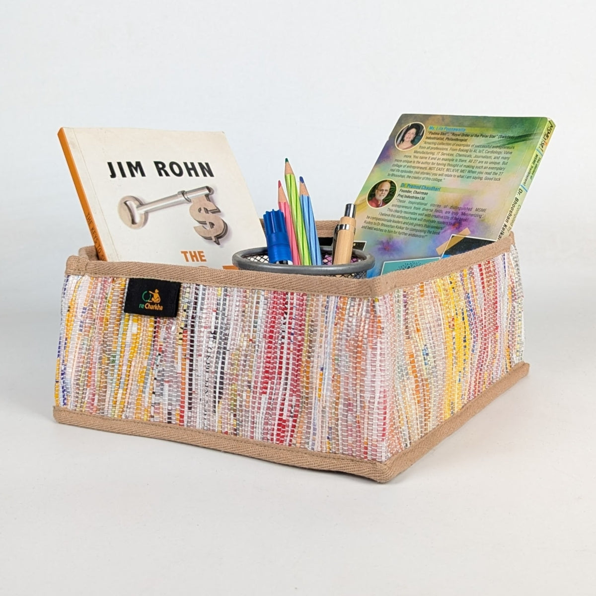 Upcycled Handcrafted Collapsible Storage Basket Small (CSBS1225-007) PS_W