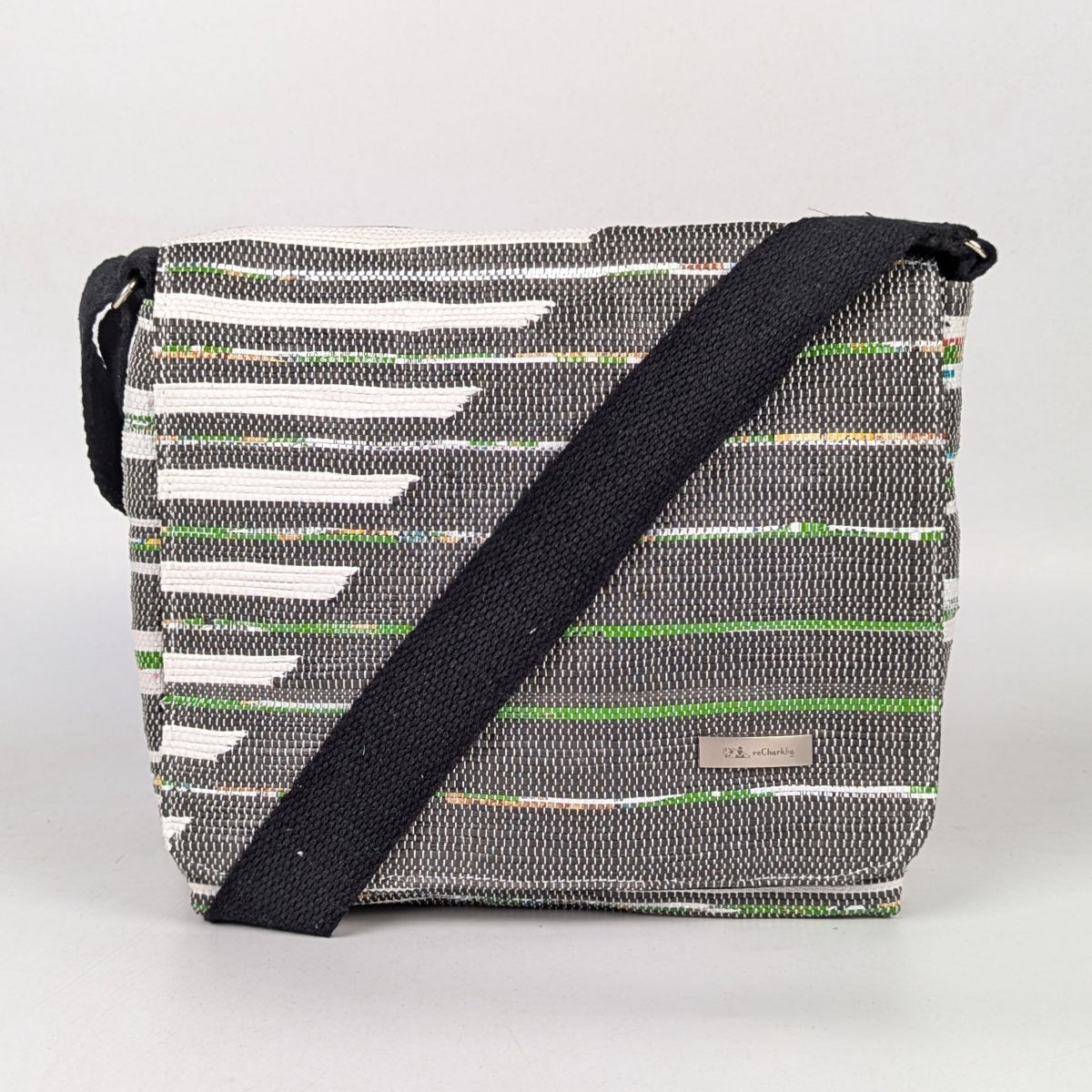Upcycled Handcrafted Designer Messenger Bag (MBD0925-001) PS_W