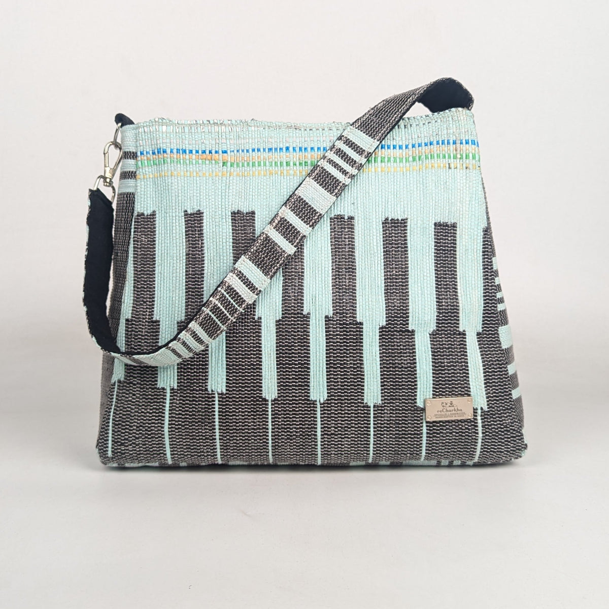 Upcycled Handcrafted Designer Trapeze Tote (TTD0126-002) PS_W