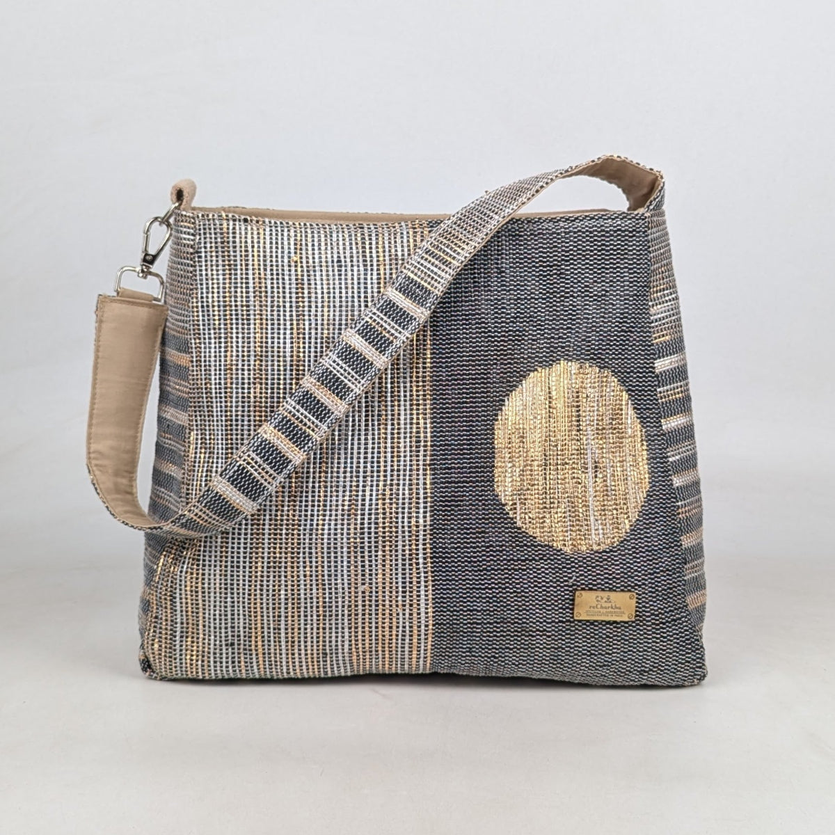 Upcycled Handcrafted Designer Trapeze Tote (TTD0626-002) PS_W