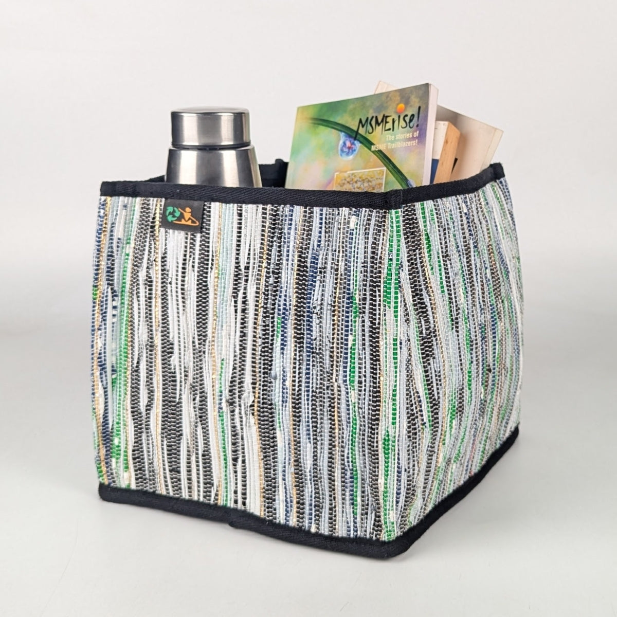 Upcycled Handwoven Collapsible Storage Basket Medium (CSBM0525-016) PS_W