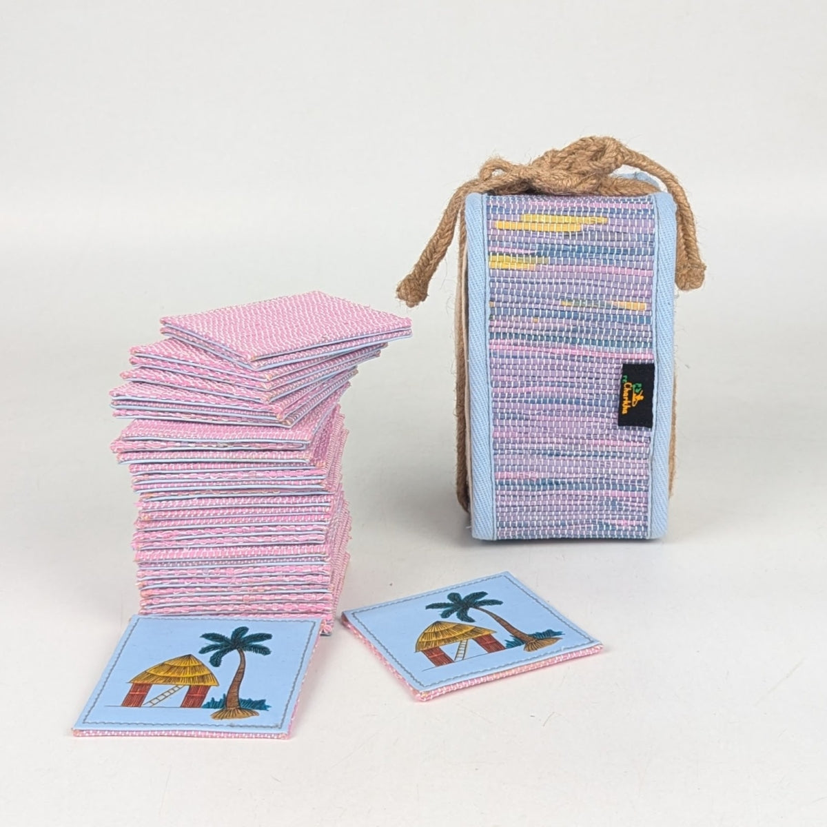 Upcycled Handwoven Indian Folk Art Memory Game (MG0725-001) PS_W