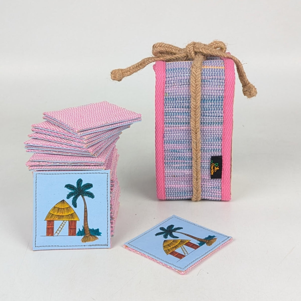 Upcycled Handwoven Indian Folk Art Memory Game (MG0725-004) PS_W