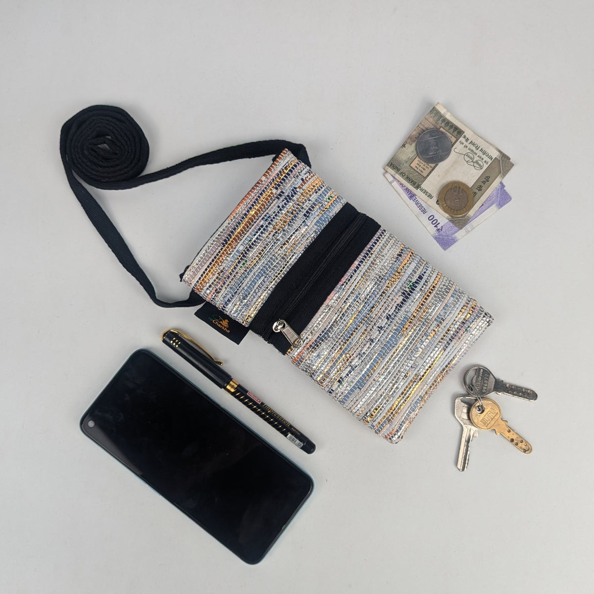 Upcycled Handwoven Mobile Sling (MSL0126-007) PS_W