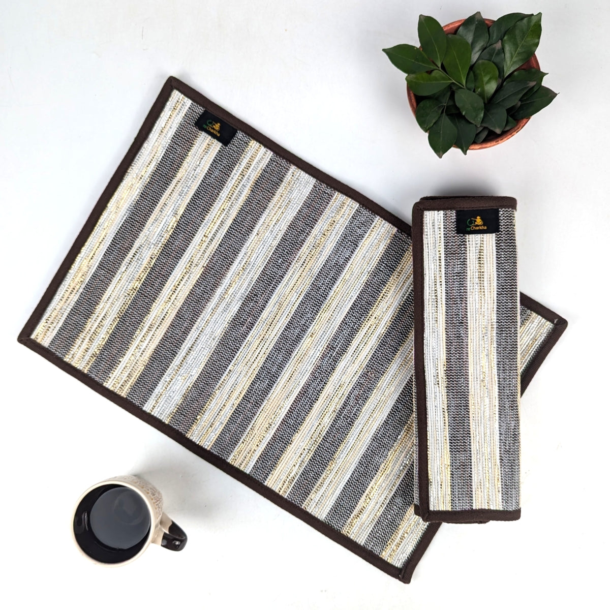 Upcycled Handwoven Table Mat (Set of 2) (TM0825-009) PS_W