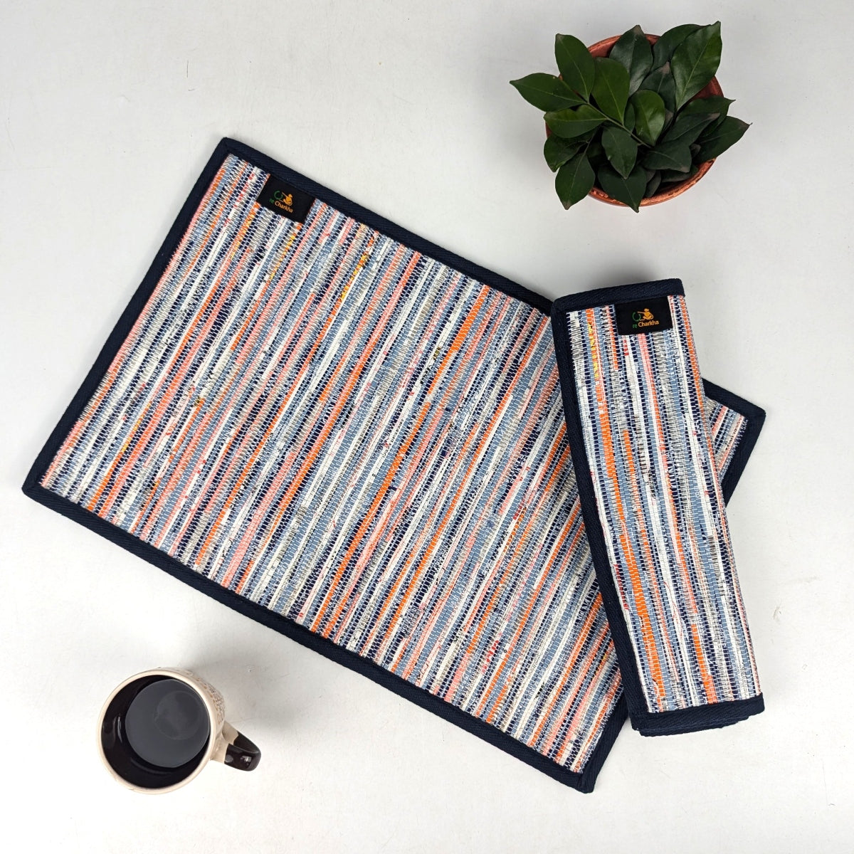 Upcycled Handwoven Table Mat (Set of 2) (TM0825-017) PS_W