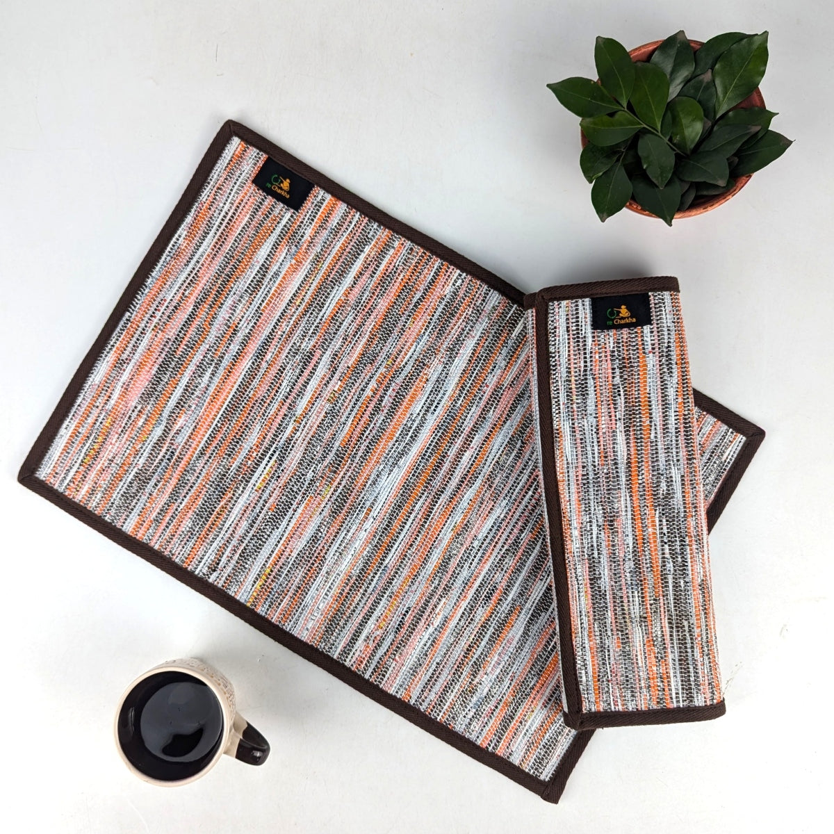 Upcycled Handwoven Table Mat (Set of 2) (TM0825-019) PS_W
