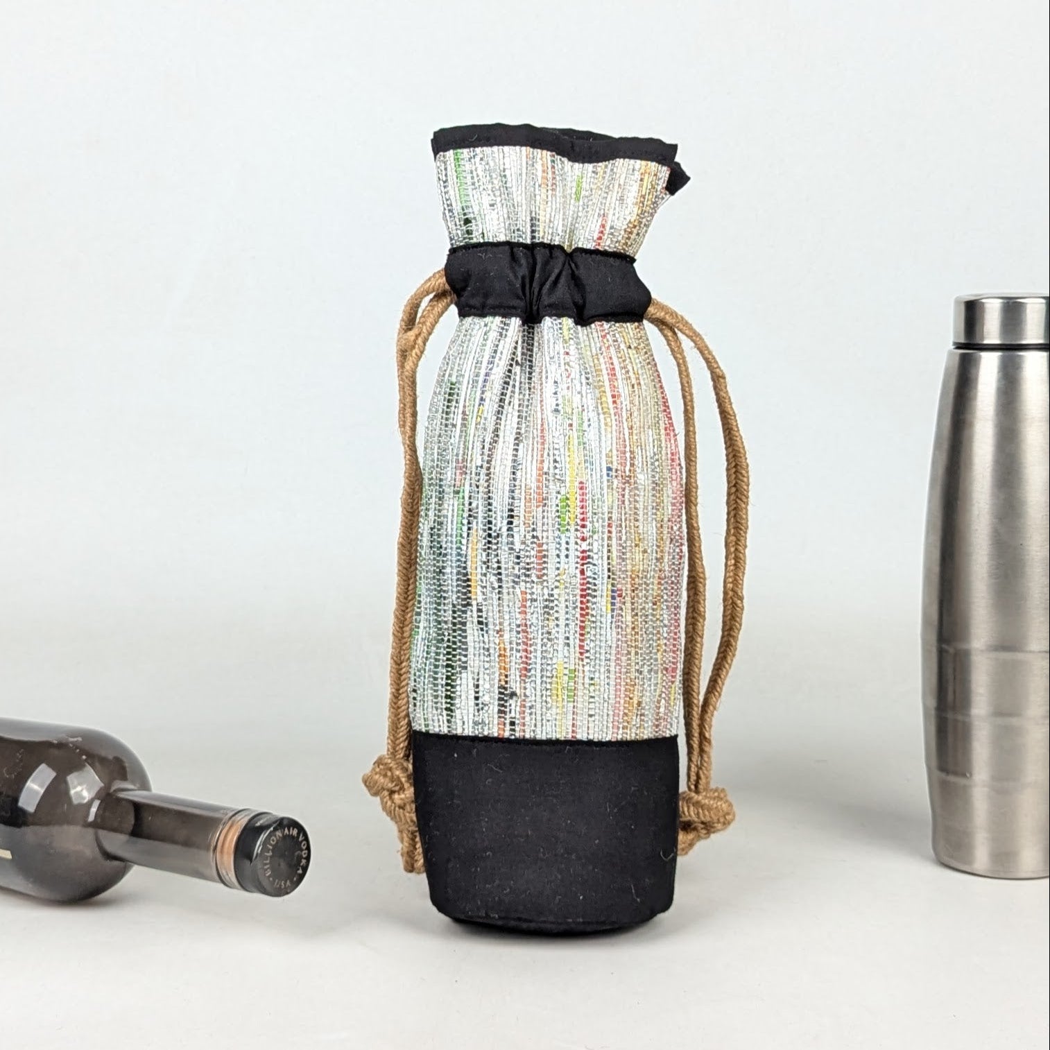 Upcycled Handwoven Wine Bottle Holder (WB0326-002) PS_W