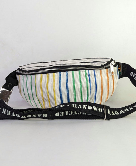 White with Multicolor Thin Lines Girija Fanny Pack (GFP1223-105)