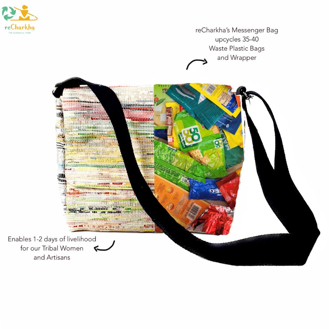 Upcycled Handcrafted Designer Messenger Bag (MBD0126-008) PS_W