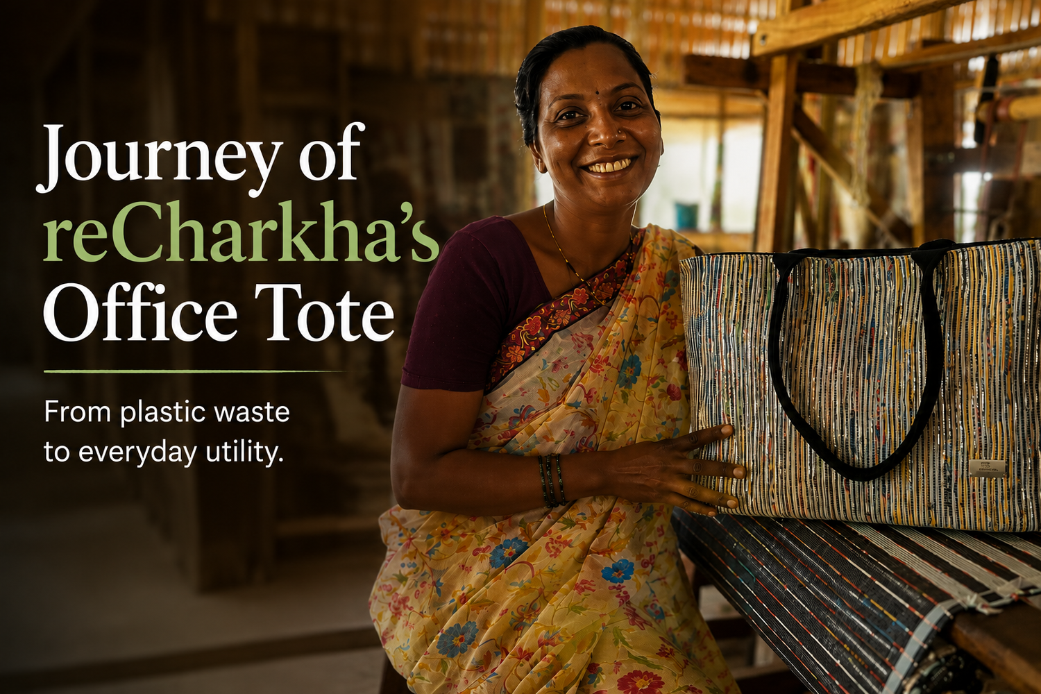 What Happens Before a reCharkha's Upcycled-Handcrafted Office Tote reaches Your Desk?