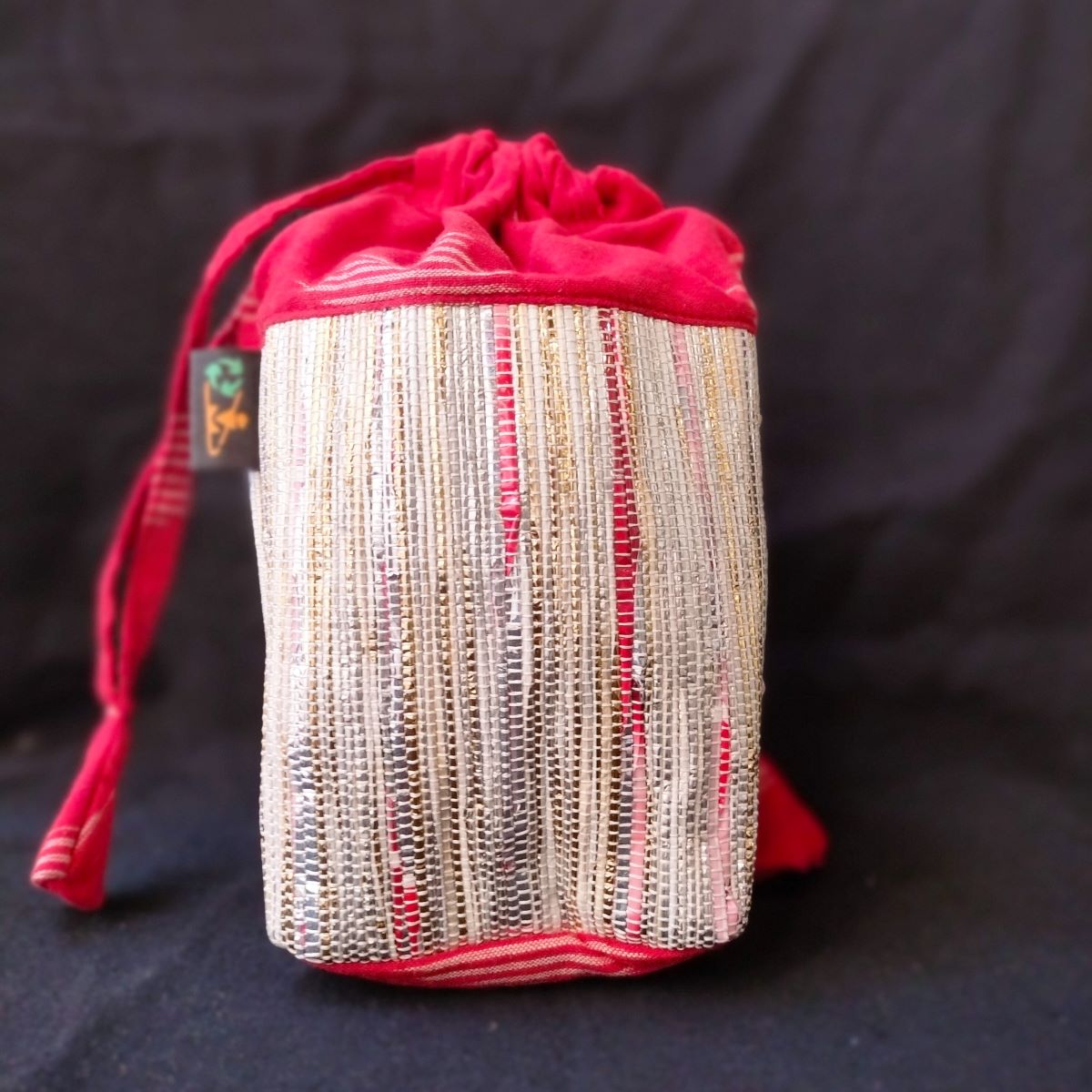 Gold and Red Mix with Red Ikat Potli Bag (P0124-113) MS_W