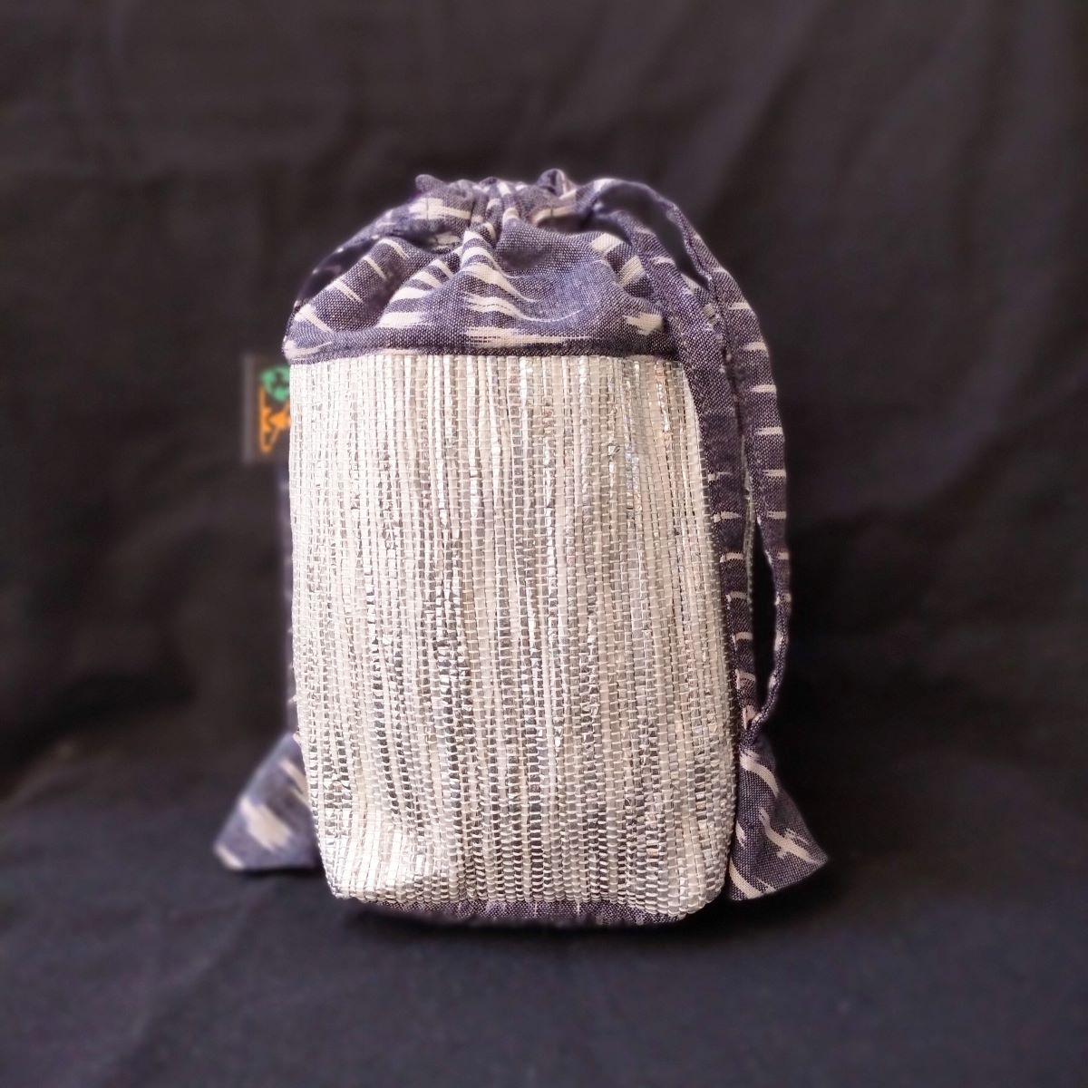 Full Silver with Gray Ikat Potli Bag (P0124-110) MS_W