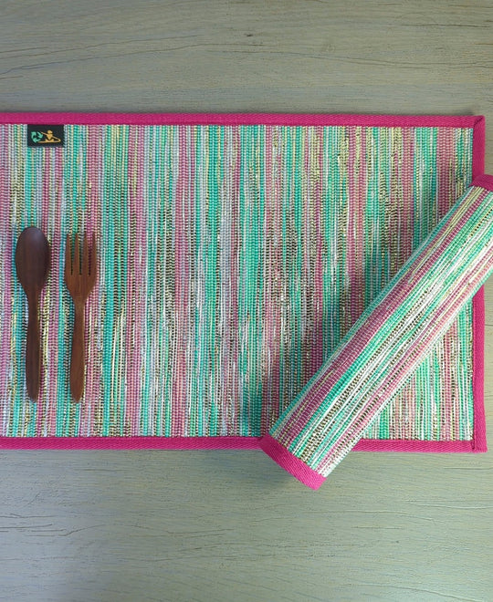 Turquoise and pink with golden shimmer Table Mat  (TM1223-003)