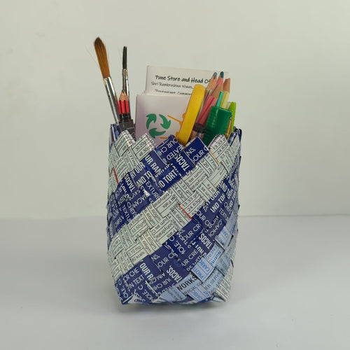 basketry Origami Deco Planter upcycled handmade