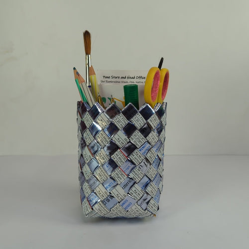 basketry Origami Deco Planter upcycled handmade