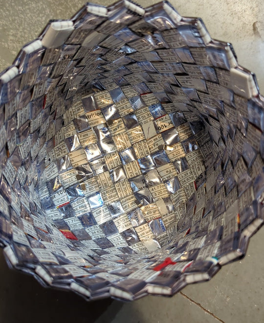 Medium Basketry Deco planter with same and silver shine (BDSM1223-009)