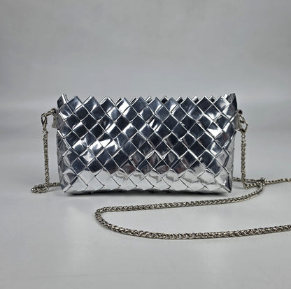 Upcycled Origami Silver Clutch Sling (OSCS1026-001)